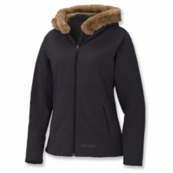 MARMOT BRAND OLIVE FUR HOOD WARM ZIP JACKET COAT M - Picture 4 of 16